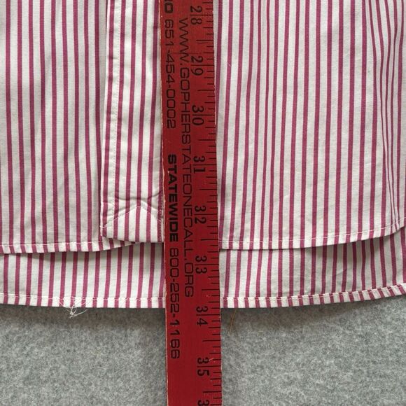 Polo Ralph Lauren Shirt XL Mens Light Red Striped‎ 100% Cotton Long Sleeve - Picture 12 of 13